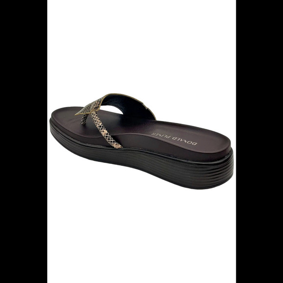 Donald Pliner Women's Fifi Python Print Padded Wedge Sandal Natural - Medium - Picture 3 of 3